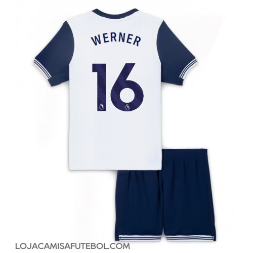 Camisa de Futebol Tottenham Hotspur Timo Werner #16 Equipamento Principal Infantil 2024-25 Manga Curta (+ Calças curtas)